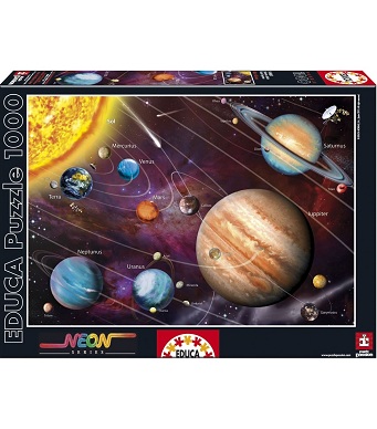 Educa Jigsaw Puzzle - Solar System Neon Series - 1000 Pieces